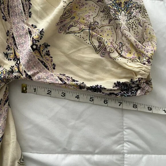 Free People Women's Girl Talk Tunic Top Dress Long Sleeve Ivory Pockets Boho XS - Picture 8 of 10